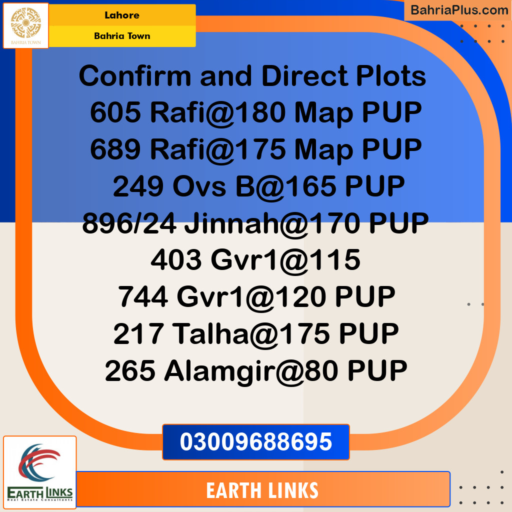 Residential Plot for Sale in Bahria Town, Lahore - (BP-245569)