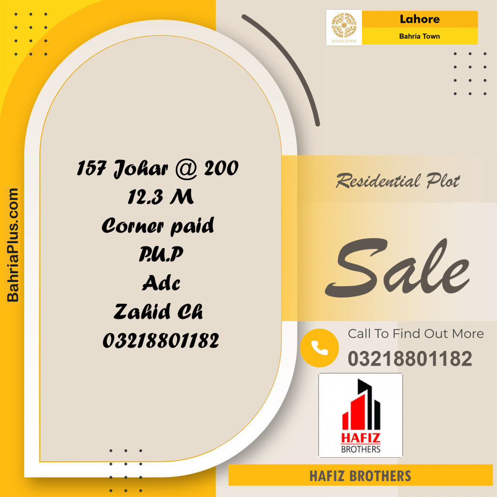 10 Marla Residential Plot for Sale in Bahria Town, Lahore - (BP-245576)