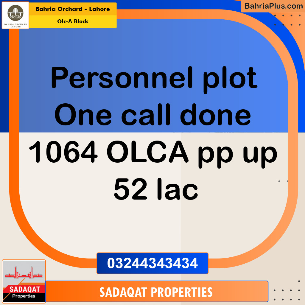 5 Marla Residential Plot for Sale in OLC-A Block -  Bahria Orchard, Lahore - (BP-245584)