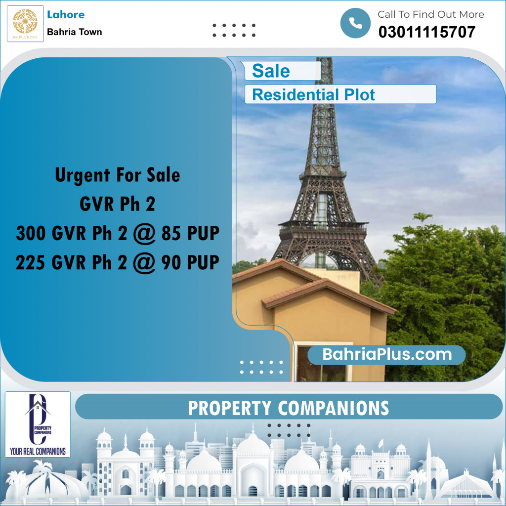 Residential Plot for Sale in Bahria Town, Lahore - (BP-245594)