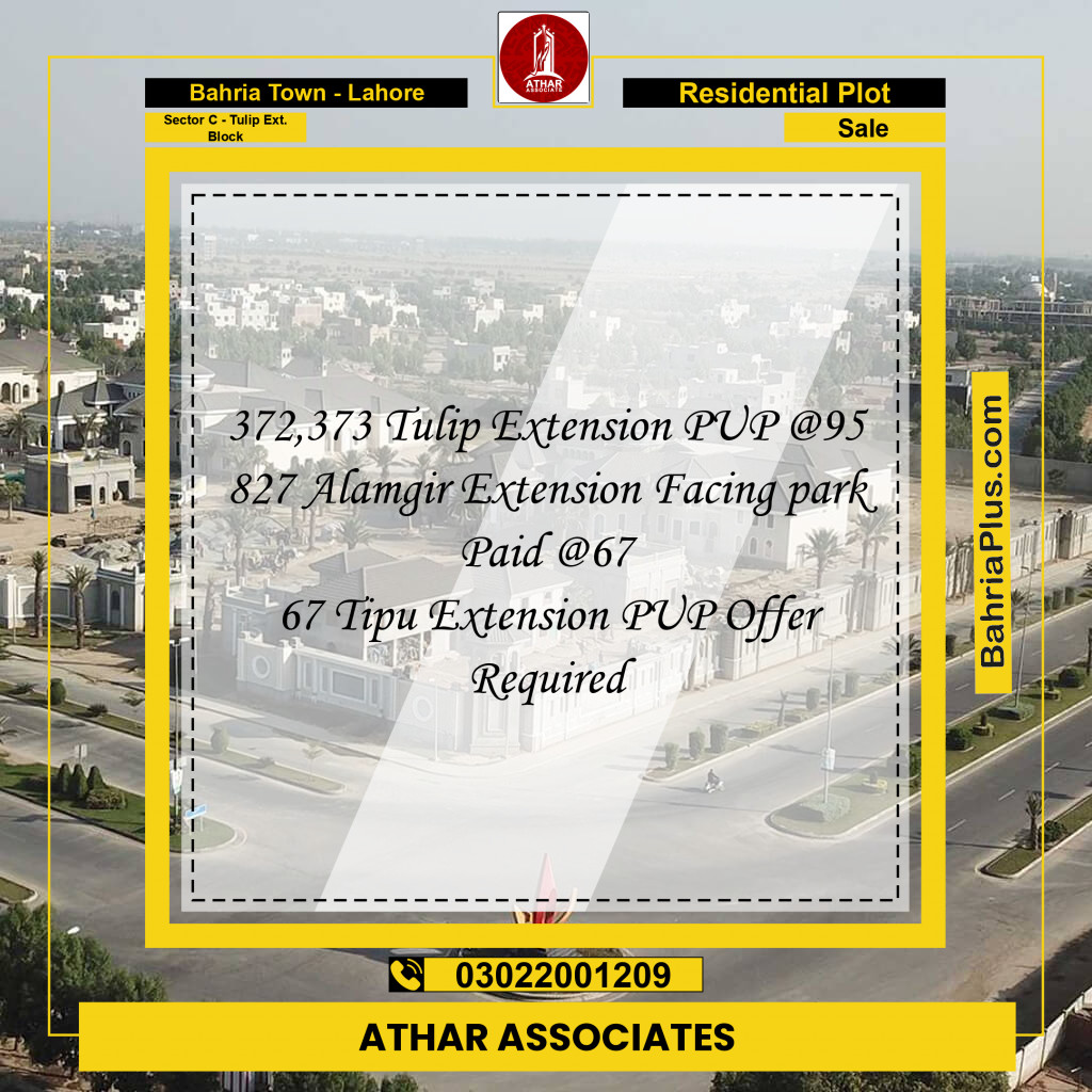 5 Marla Residential Plot for Sale in Sector C - Tulip Ext. Block -  Bahria Town, Lahore - (BP-245601)