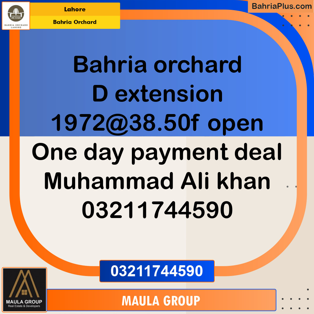 Residential Plot for Sale in Bahria Orchard, Lahore - (BP-245609)