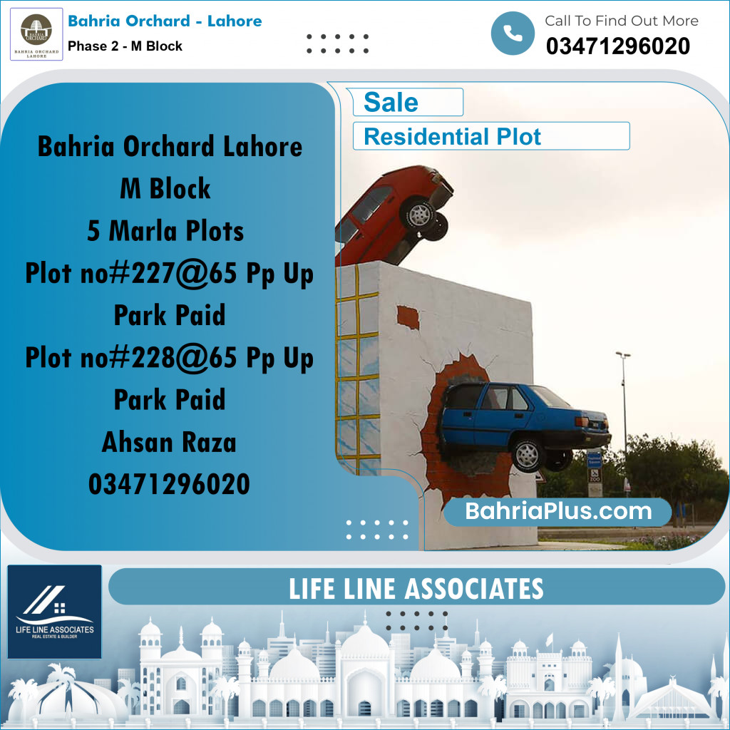 5 Marla Residential Plot for Sale in Phase 2 - M Block -  Bahria Orchard, Lahore - (BP-245617)