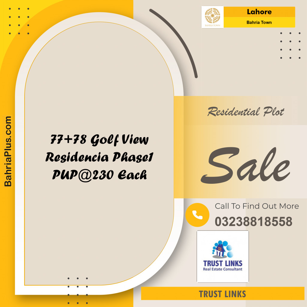 Residential Plot for Sale in Bahria Town, Lahore - (BP-245706)