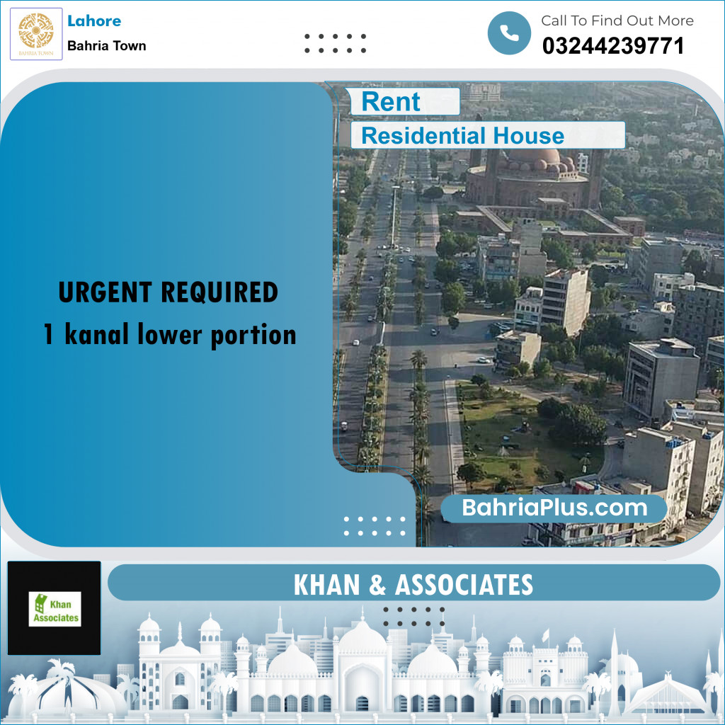Residential House for Rent in Bahria Town, Lahore - (BP-245738)