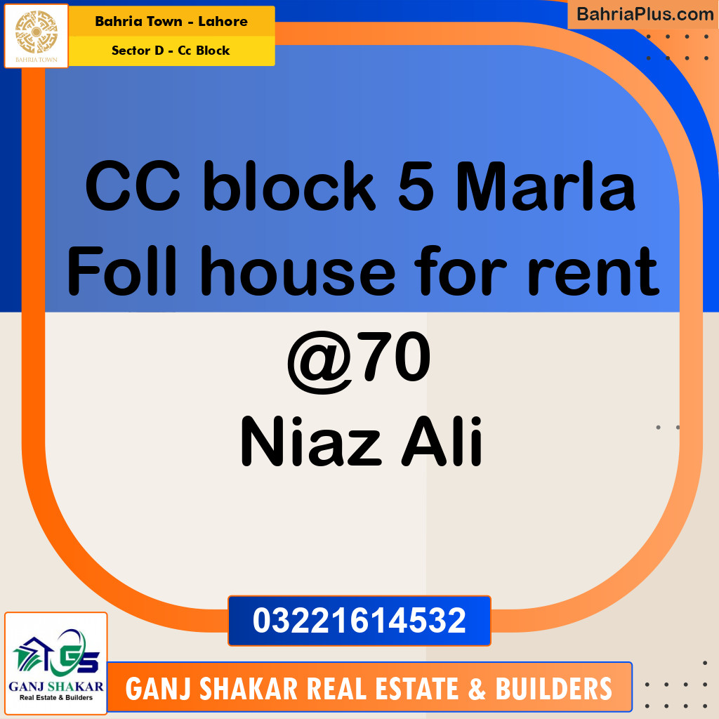 5 Marla Residential House for Rent in Sector D - CC Block -  Bahria Town, Lahore - (BP-245758)