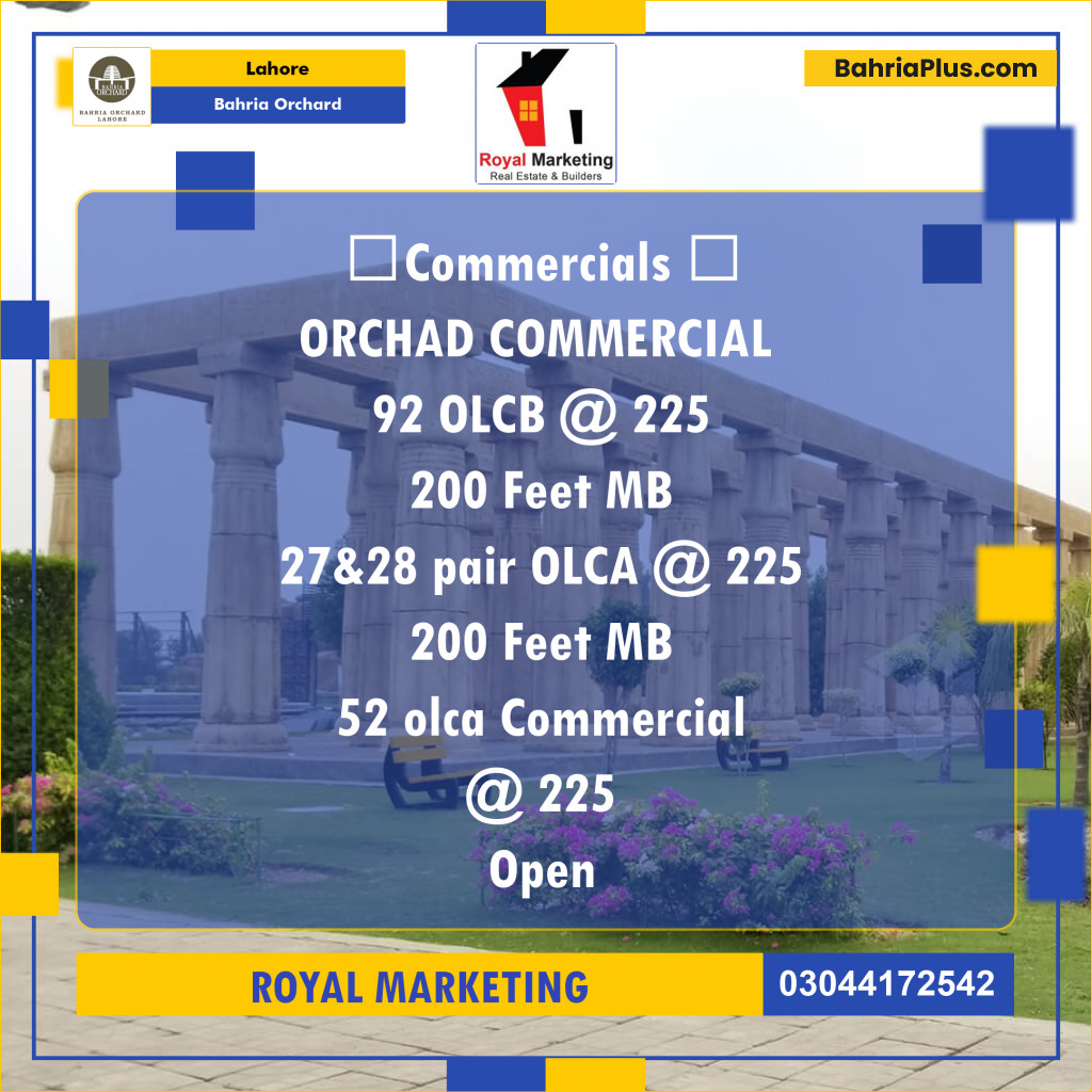 Commercial Plot for Sale in Bahria Orchard, Lahore - (BP-245853)