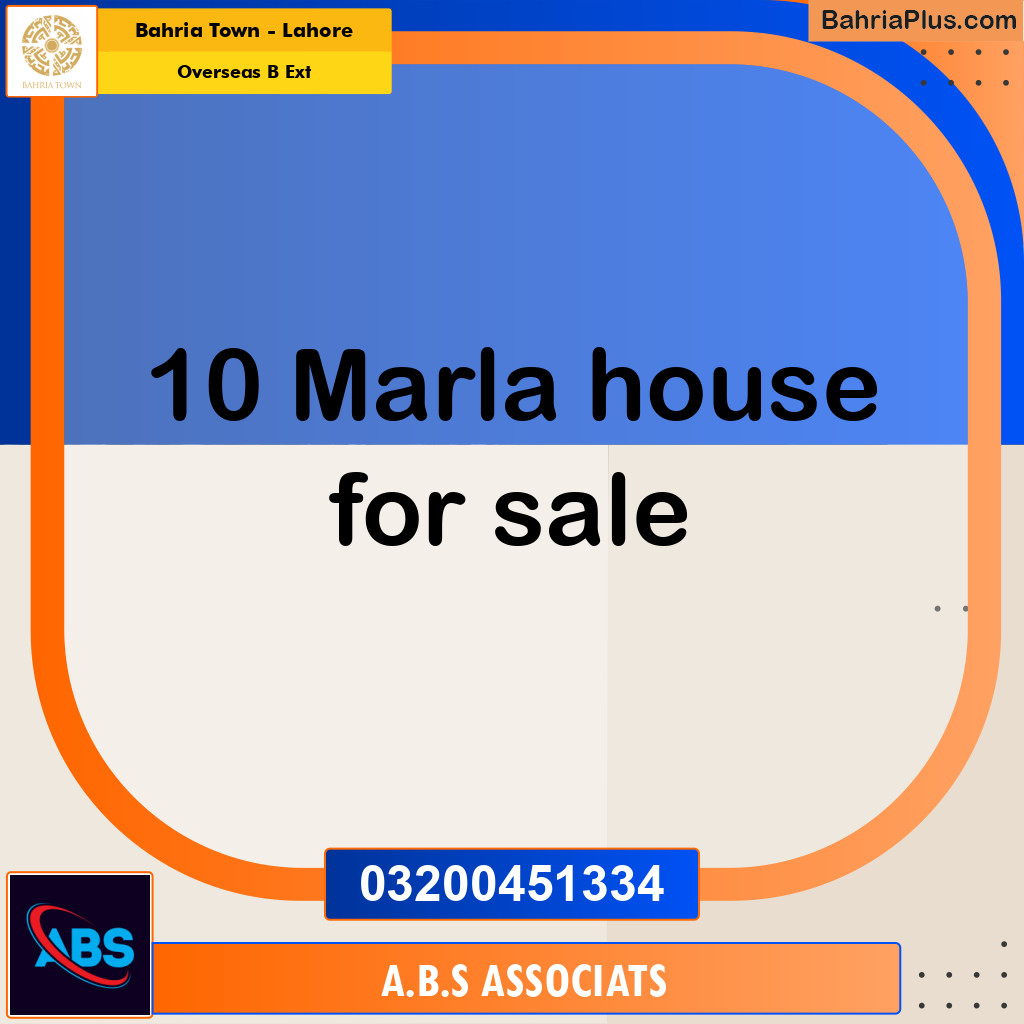10 Marla Residential House for Sale in Overseas B Ext -  Bahria Town, Lahore - (BP-245865)