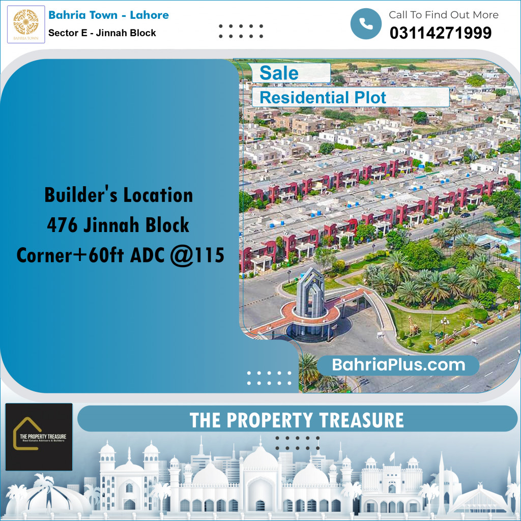 5 Marla Residential Plot for Sale in Sector E - Jinnah Block -  Bahria Town, Lahore - (BP-245887)