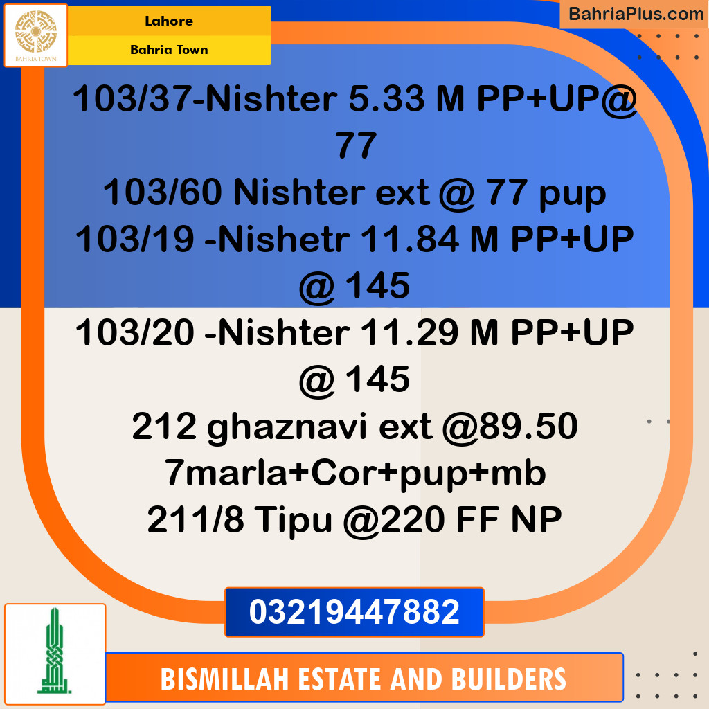 Residential Plot for Sale in Bahria Town, Lahore - (BP-245985)