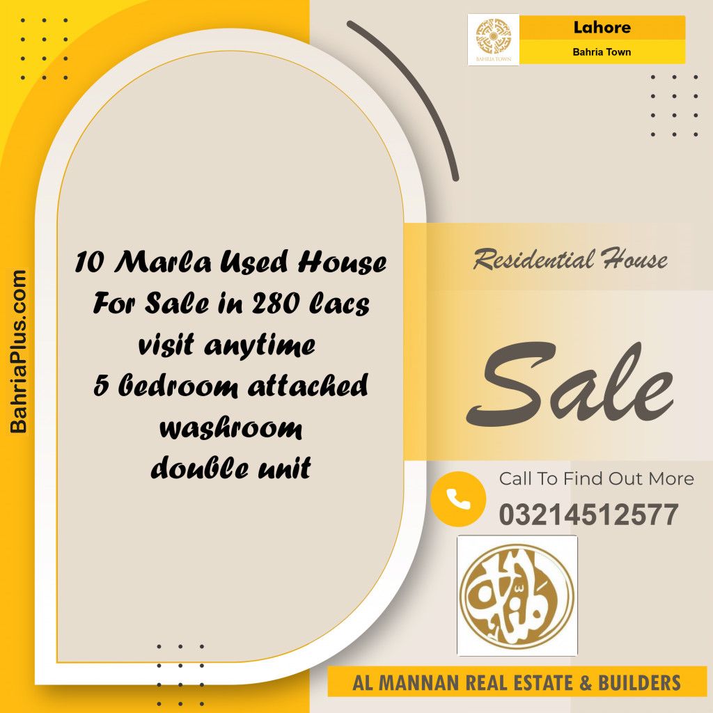 Residential House for Sale in Bahria Town, Lahore - (BP-246033)