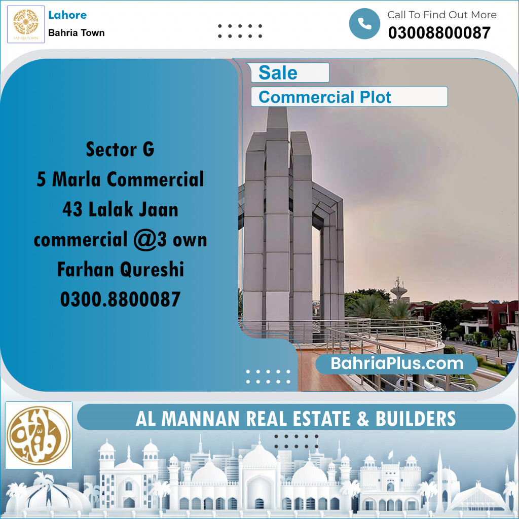 Commercial Plot for Sale in Bahria Town, Lahore - (BP-246051)