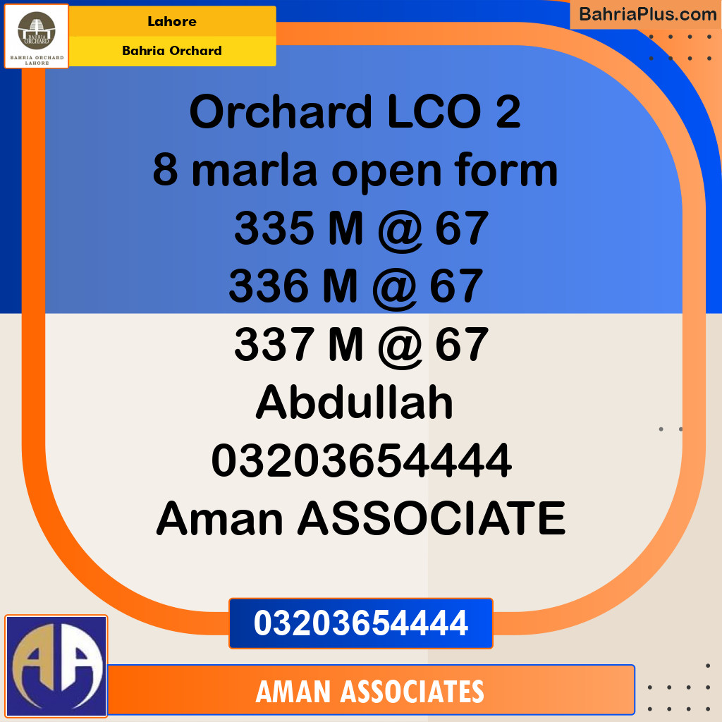 Residential Plot for Sale in Bahria Orchard, Lahore - (BP-246102)