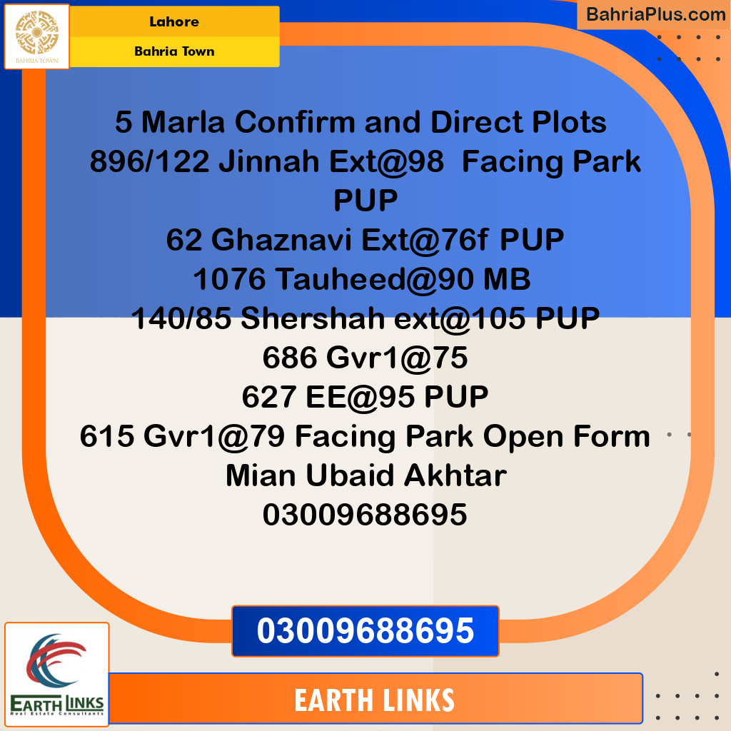 Residential Plot for Sale in Bahria Town, Lahore - (BP-246111)