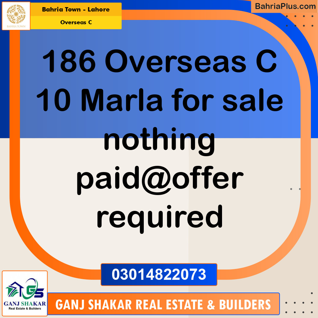 10 Marla Residential Plot for Sale in Overseas C -  Bahria Town, Lahore - (BP-246135)