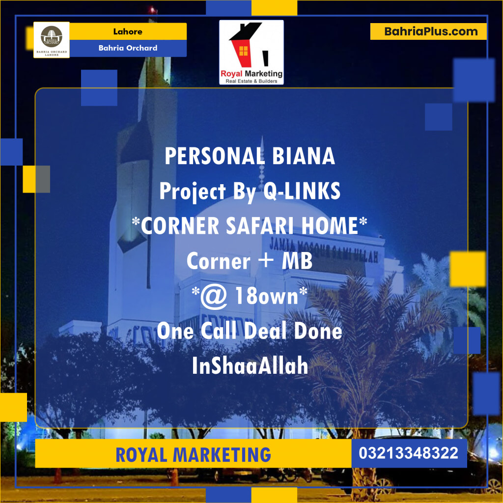 Residential House for Sale in Bahria Orchard, Lahore - (BP-246201)