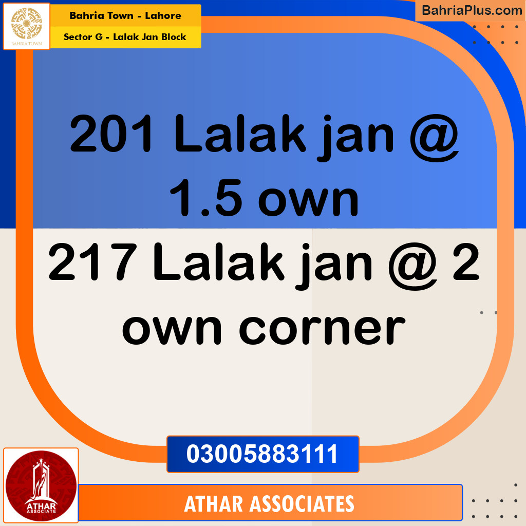 5 Marla Residential Plot for Sale in Sector G - Lalak Jan Block -  Bahria Town, Lahore - (BP-246205)