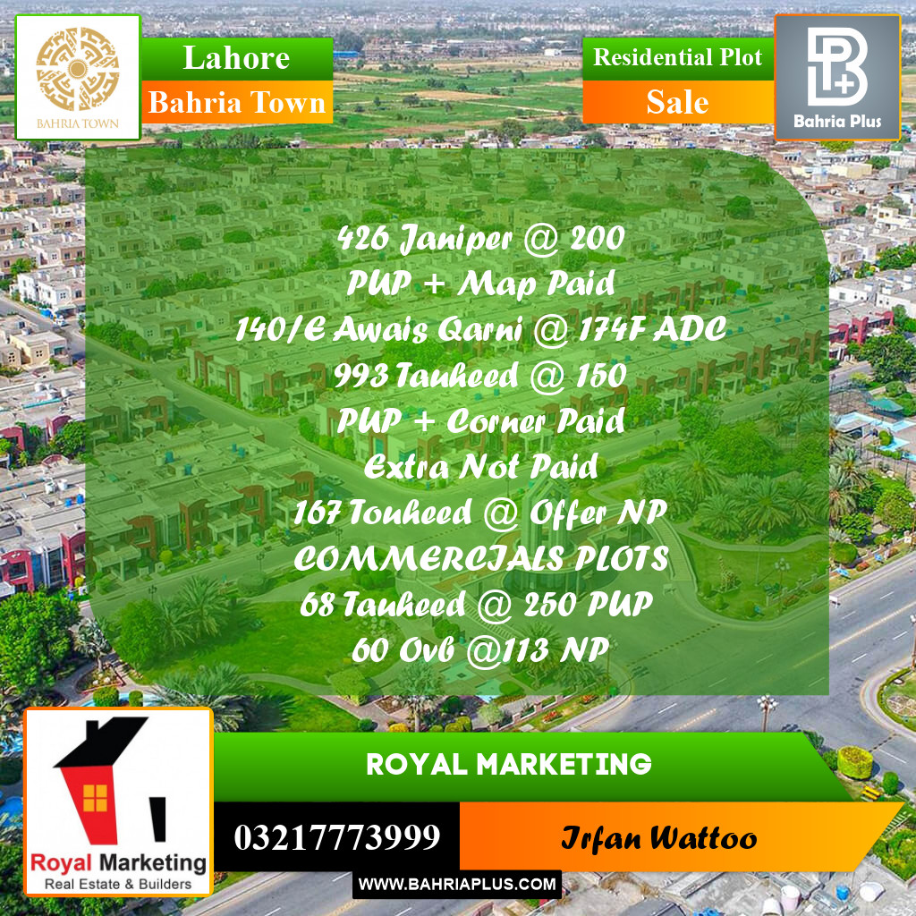 Residential Plot for Sale in Bahria Town, Lahore - (BP-246252)