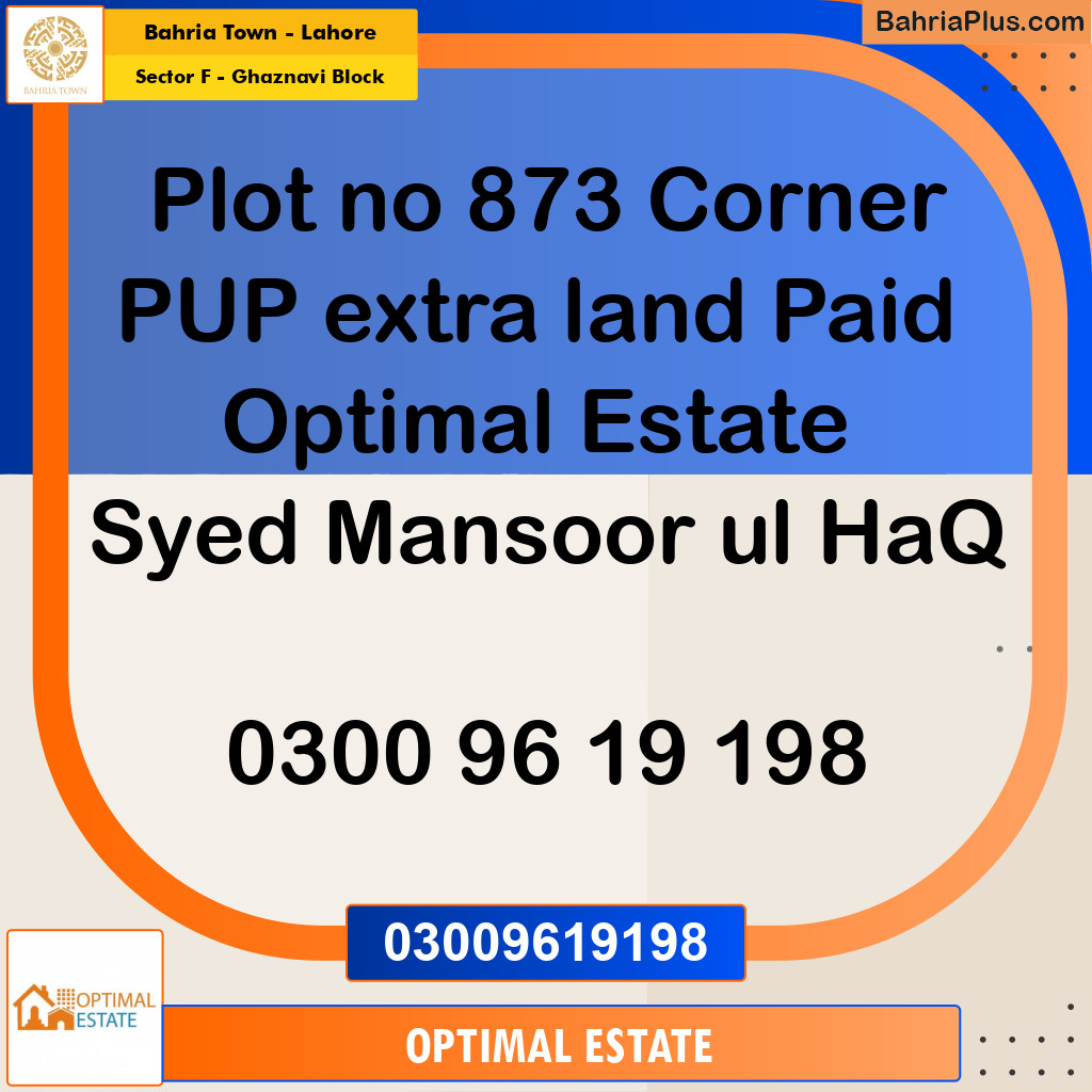 10 Marla Residential Plot for Sale in Sector F - Ghaznavi Block -  Bahria Town, Lahore - (BP-246280)
