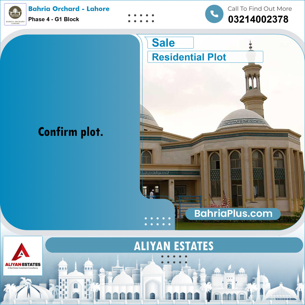 1 Kanal Residential Plot for Sale in Phase 4 - G1 Block -  Bahria Orchard, Lahore - (BP-246297)
