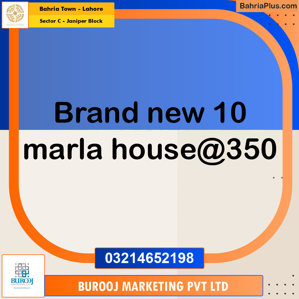 10 Marla Residential House for Sale in Sector C - Janiper Block - Bahria Town, Lahore - (BP-246298)