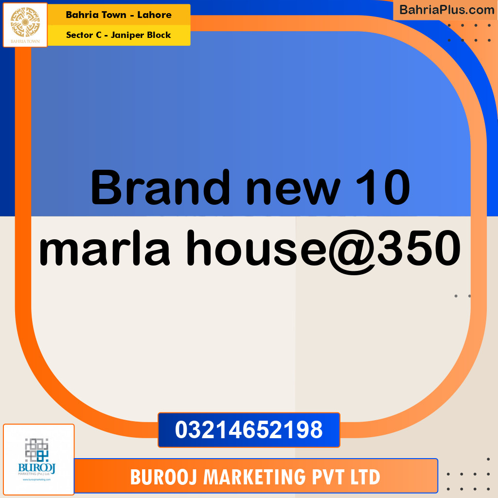 10 Marla Residential House for Sale in Sector C - Janiper Block -  Bahria Town, Lahore - (BP-246298)