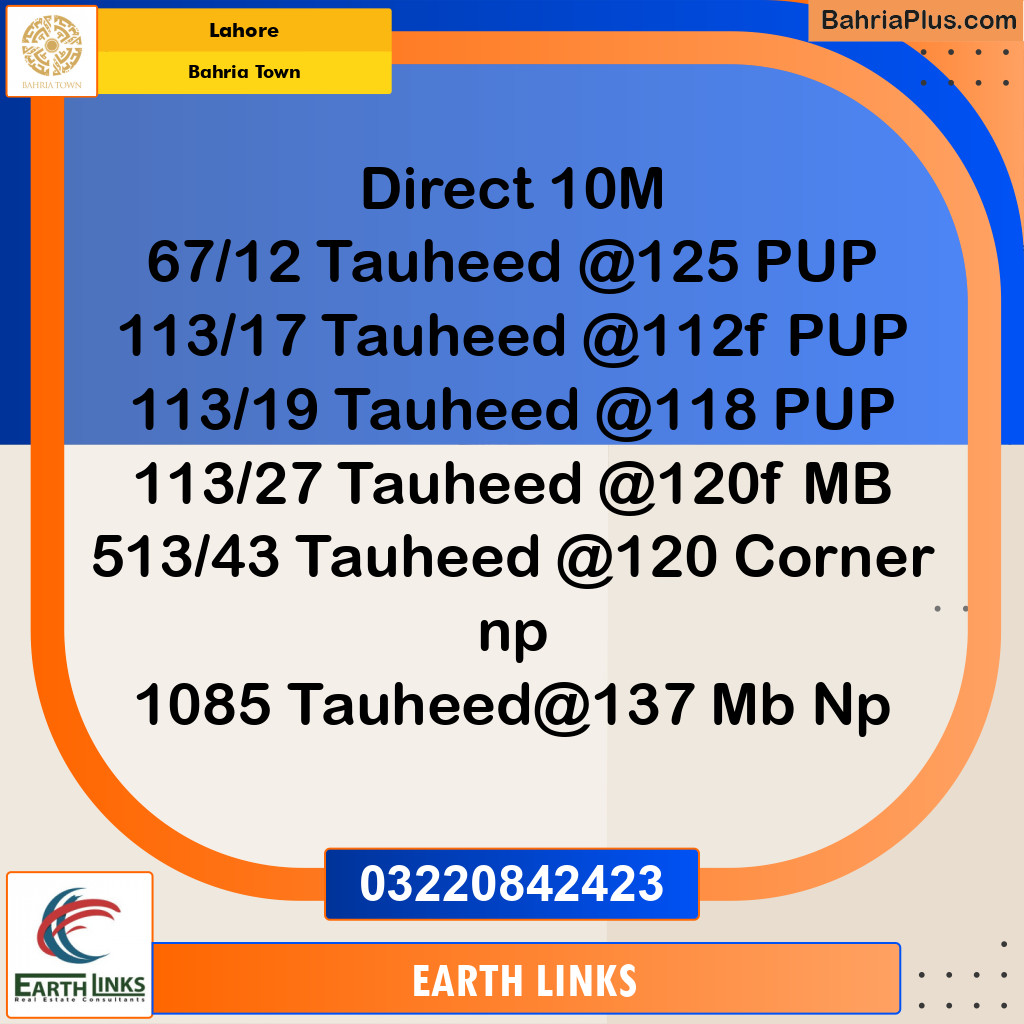 Residential Plot for Sale in Bahria Town, Lahore - (BP-246303)