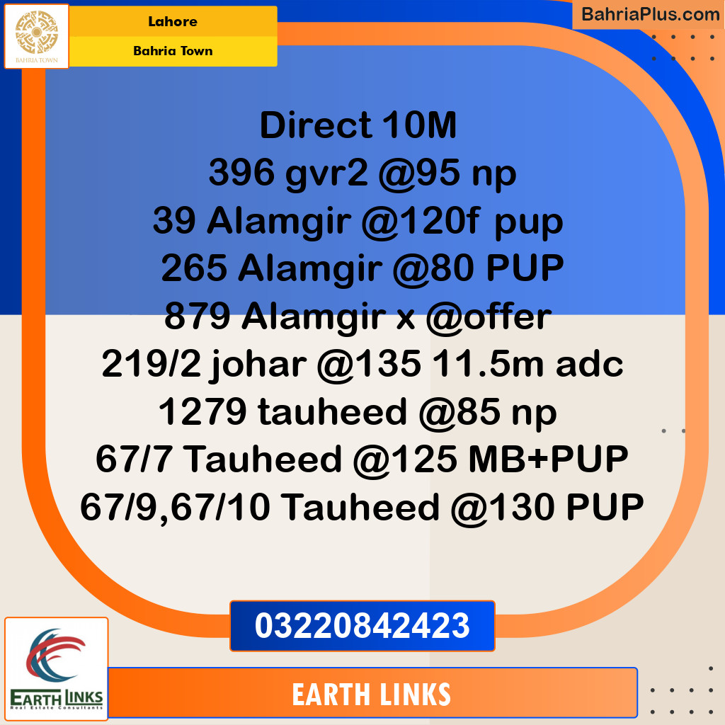 Residential Plot for Sale in Bahria Town, Lahore - (BP-246305)