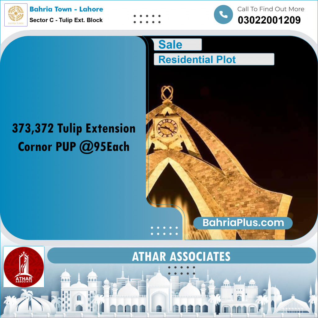 5 Marla Residential Plot for Sale in Sector C - Tulip Ext. Block -  Bahria Town, Lahore - (BP-246308)