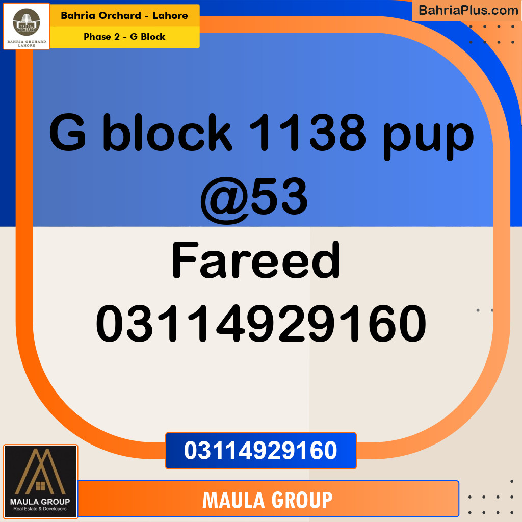 5 Marla Residential Plot for Sale in Phase 2 - G Block -  Bahria Orchard, Lahore - (BP-246363)