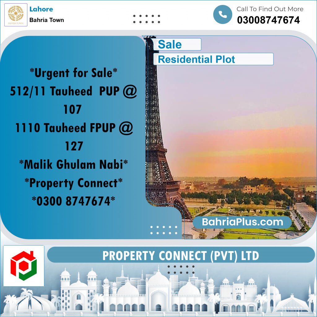 Residential Plot for Sale in Bahria Town, Lahore - (BP-246396)