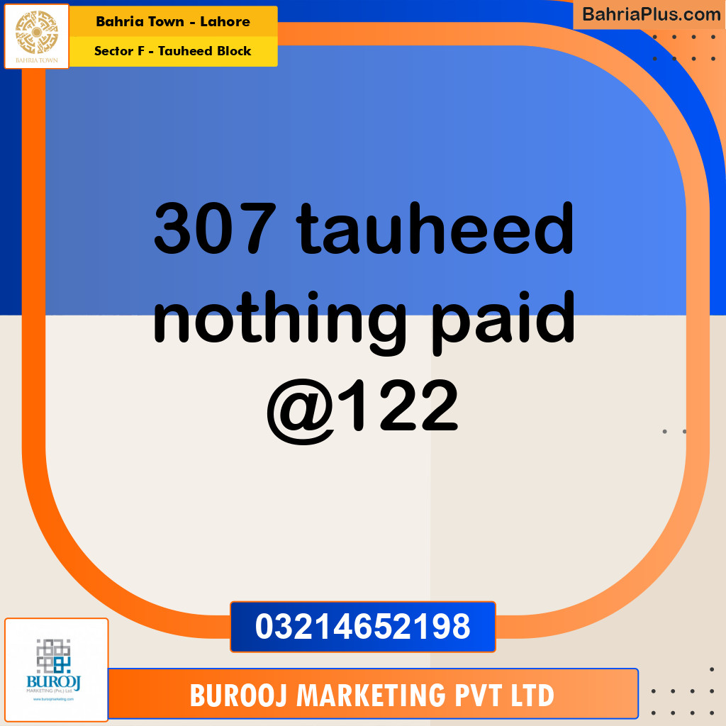 40 Marla Residential Plot for Sale in Sector F - Tauheed Block -  Bahria Town, Lahore - (BP-246429)