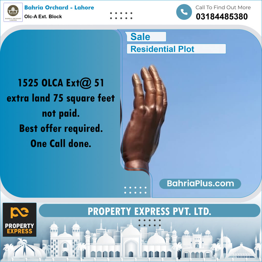 5 Marla Residential Plot for Sale in OLC-A Ext. Block -  Bahria Orchard, Lahore - (BP-246480)