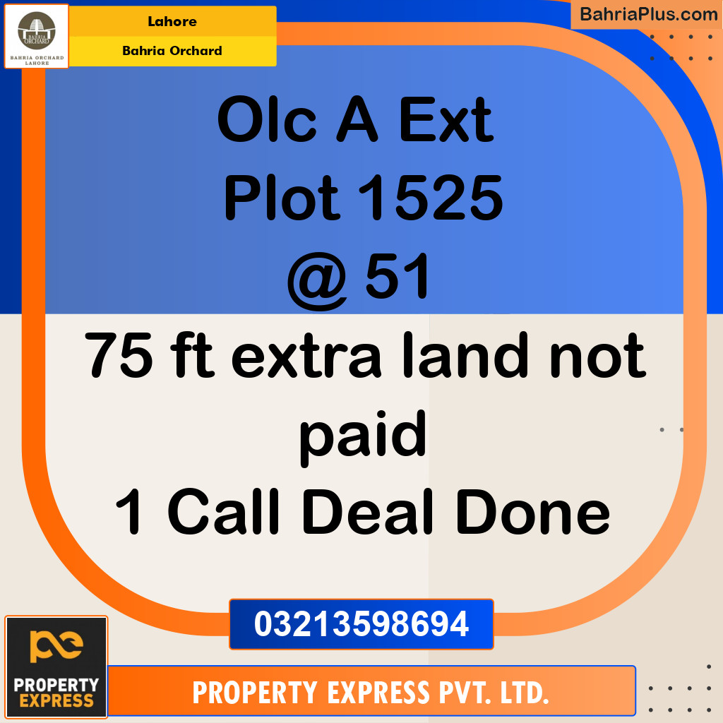 5 Marla Residential Plot for Sale in Bahria Orchard, Lahore - (BP-246481)