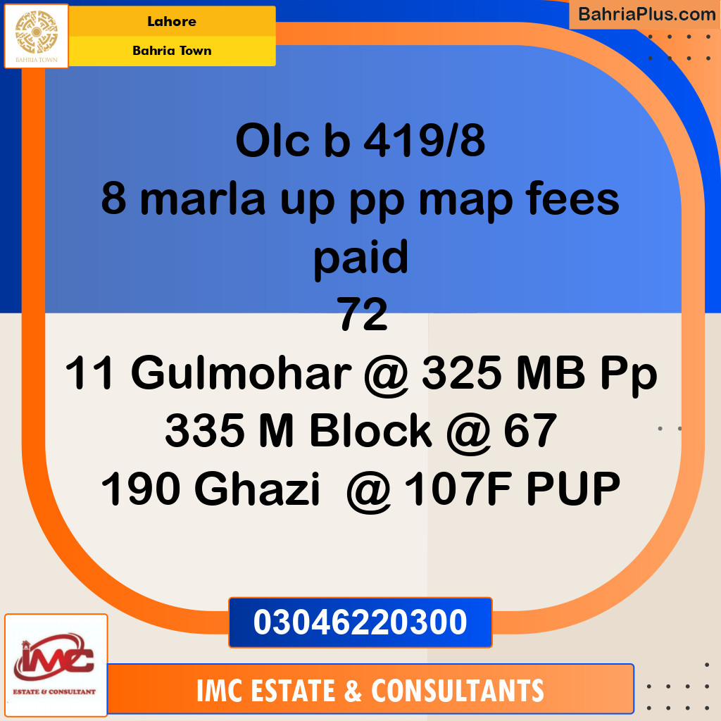 Residential Plot for Sale in Bahria Town, Lahore - (BP-246494)