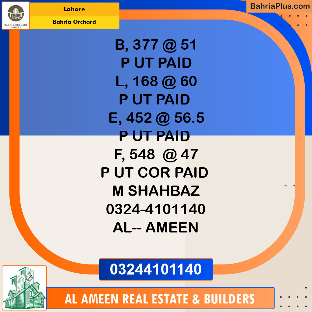 Residential Plot for Sale in Bahria Orchard, Lahore - (BP-246598)