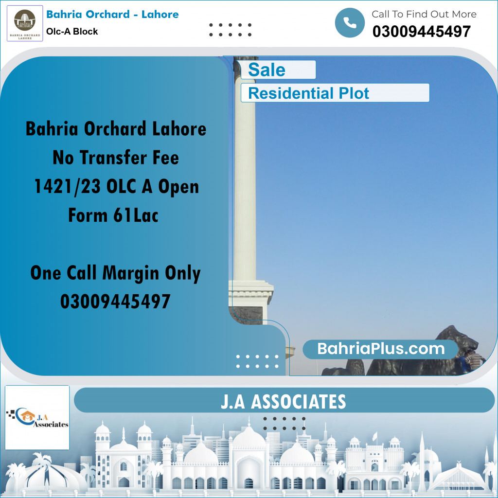 5 Marla Residential Plot for Sale in OLC-A Block - Bahria Orchard, Lahore - (BP-246606)