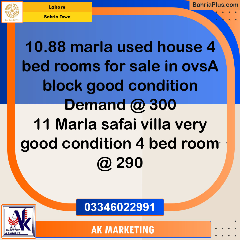 10 Marla Residential House for Sale in Bahria Town, Lahore - (BP-246623)