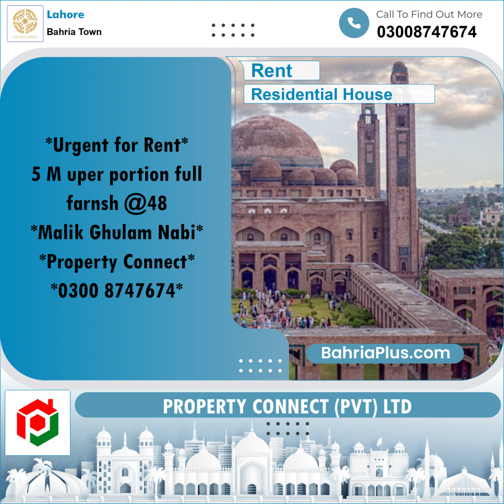 Residential House for Rent in Bahria Town, Lahore - (BP-246662)