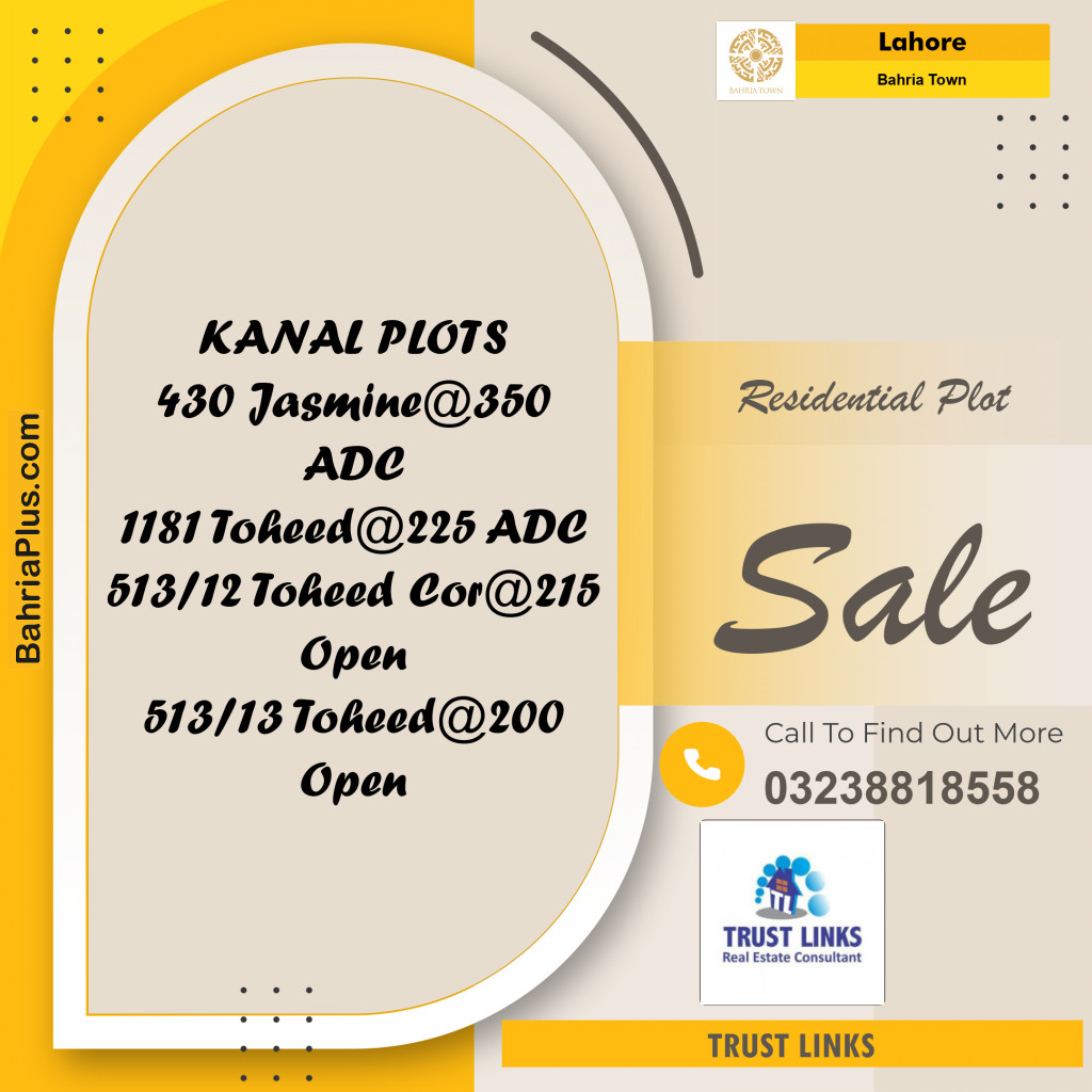Residential Plot for Sale in Bahria Town, Lahore - (BP-246764)
