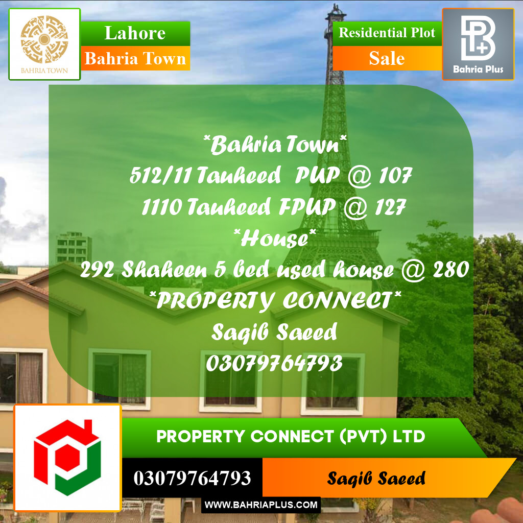 Residential Plot for Sale in Bahria Town, Lahore - (BP-246775)