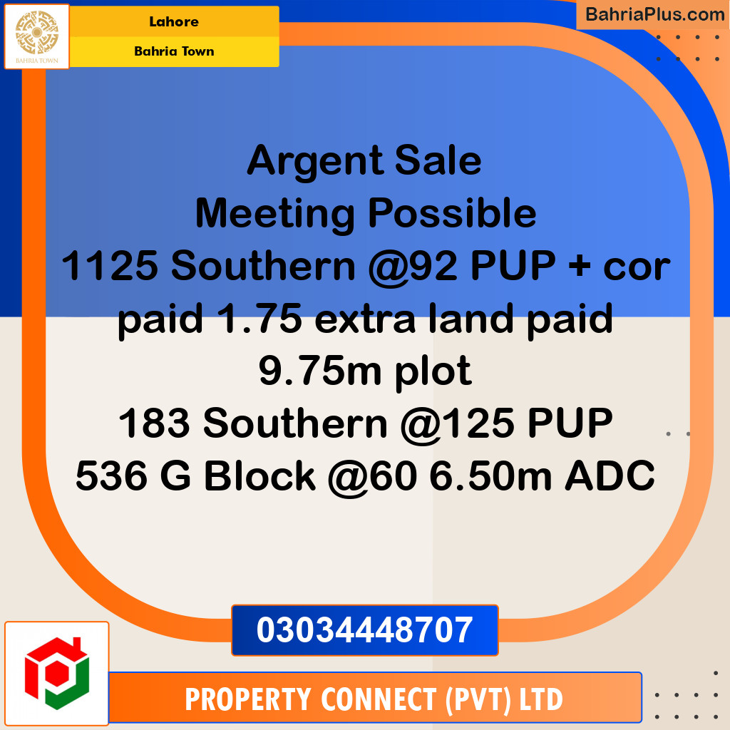 Residential Plot for Sale in Bahria Town, Lahore - (BP-246781)
