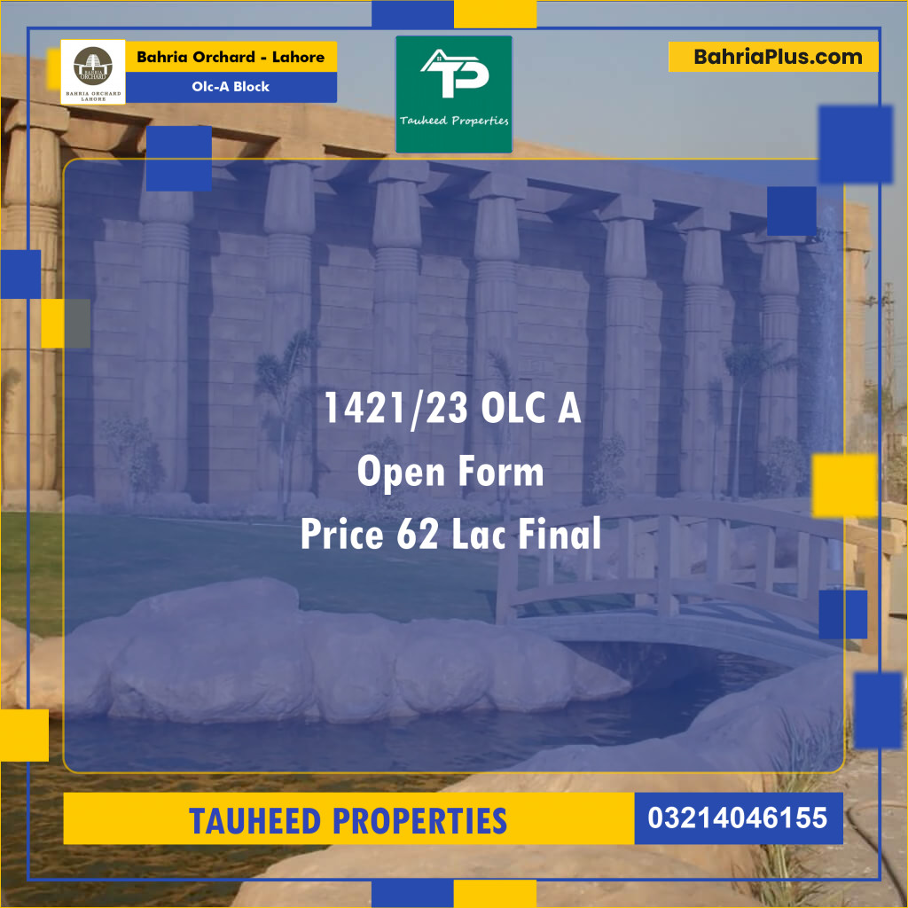 5 Marla Residential Plot for Sale in OLC-A Block -  Bahria Orchard, Lahore - (BP-246805)