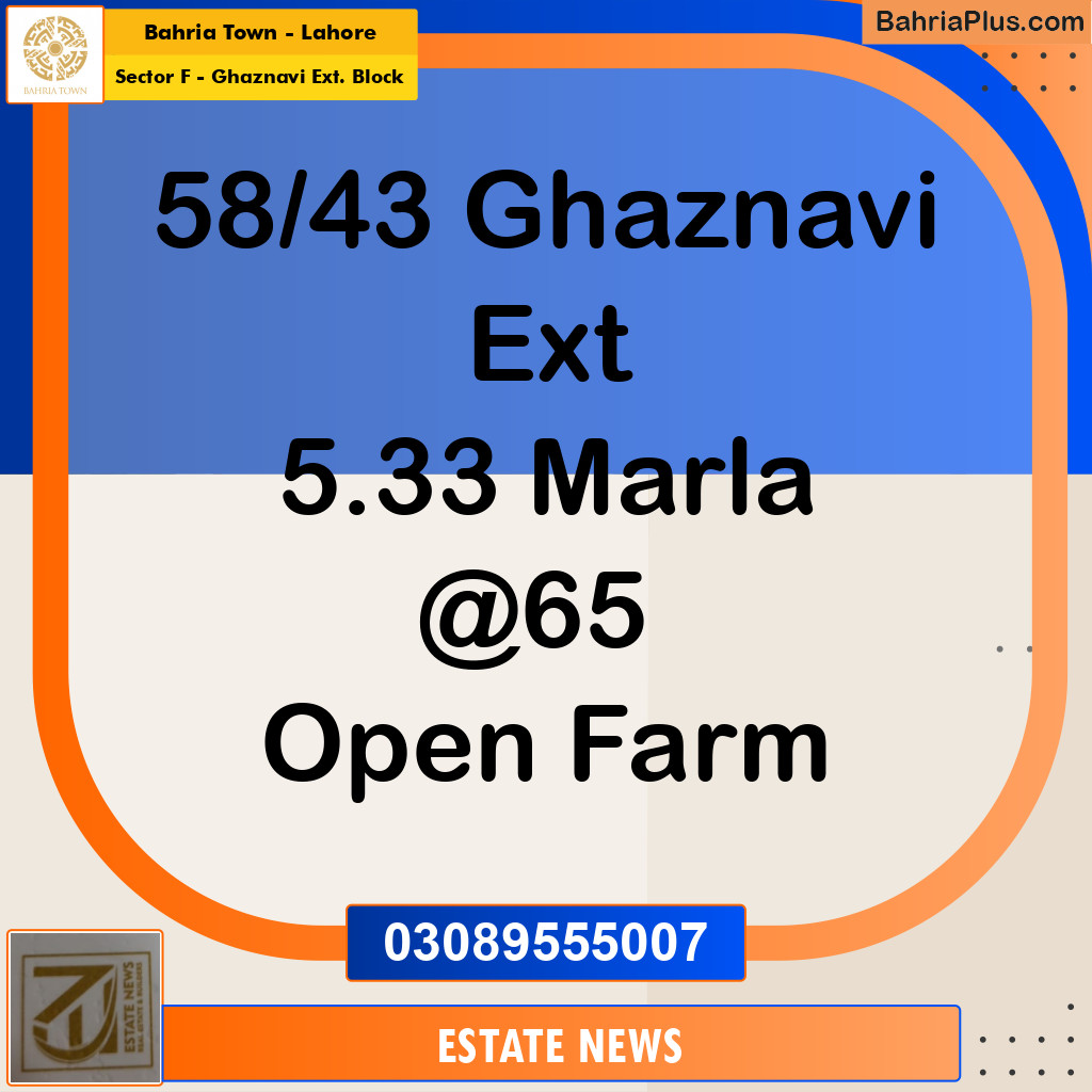 Residential Plot for Sale in Sector F - Ghaznavi Ext. Block -  Bahria Town, Lahore - (BP-246827)