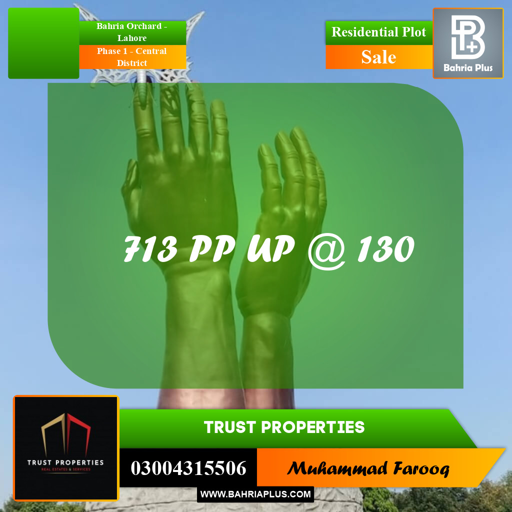 10 Marla Residential Plot for Sale in Phase 1 - Central District -  Bahria Orchard, Lahore - (BP-246872)