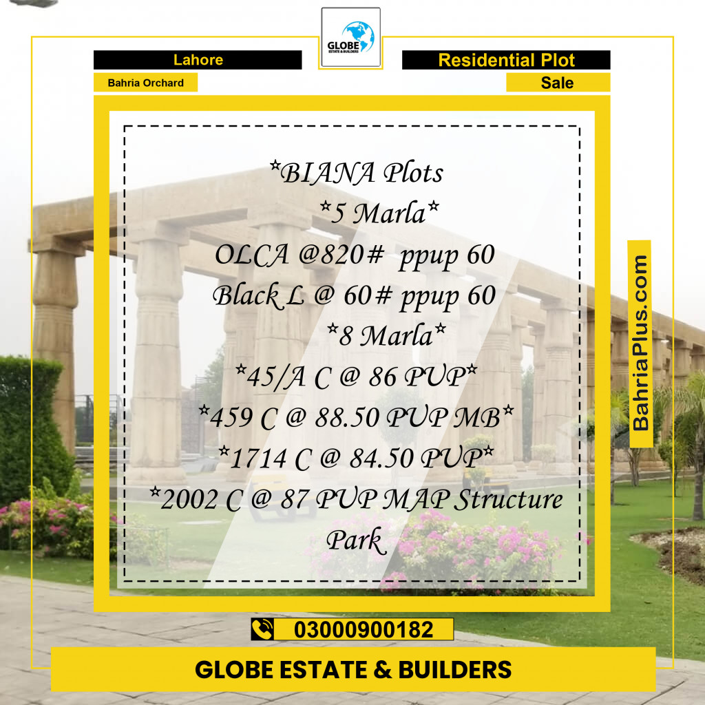 Residential Plot for Sale in Bahria Orchard, Lahore - (BP-246964)