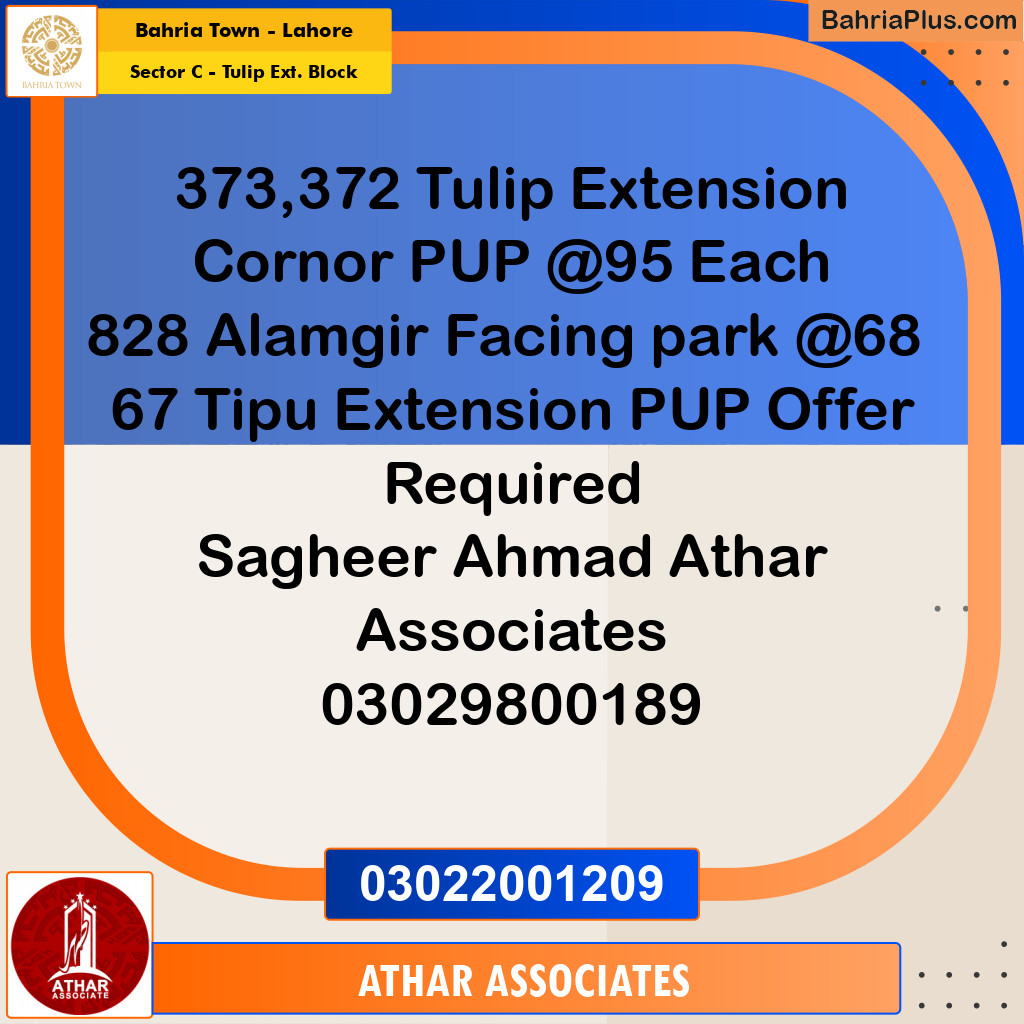 5 Marla Residential Plot for Sale in Sector C - Tulip Ext. Block -  Bahria Town, Lahore - (BP-246976)