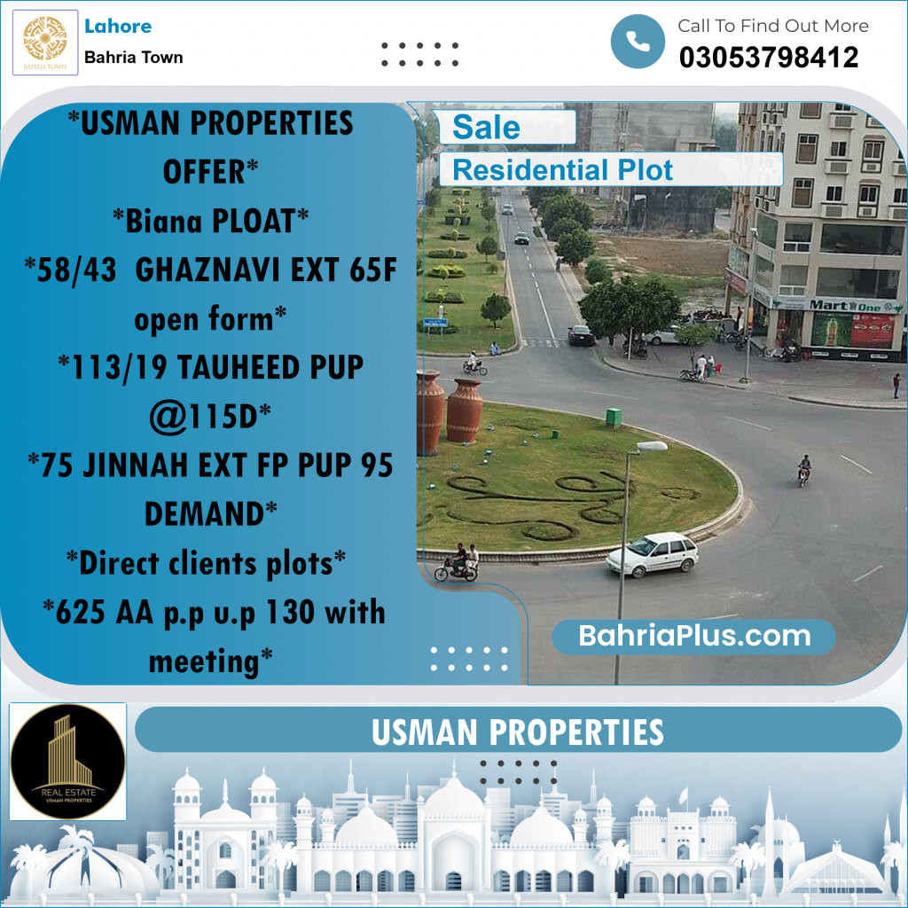 Residential Plot for Sale in Bahria Town, Lahore - (BP-246988)