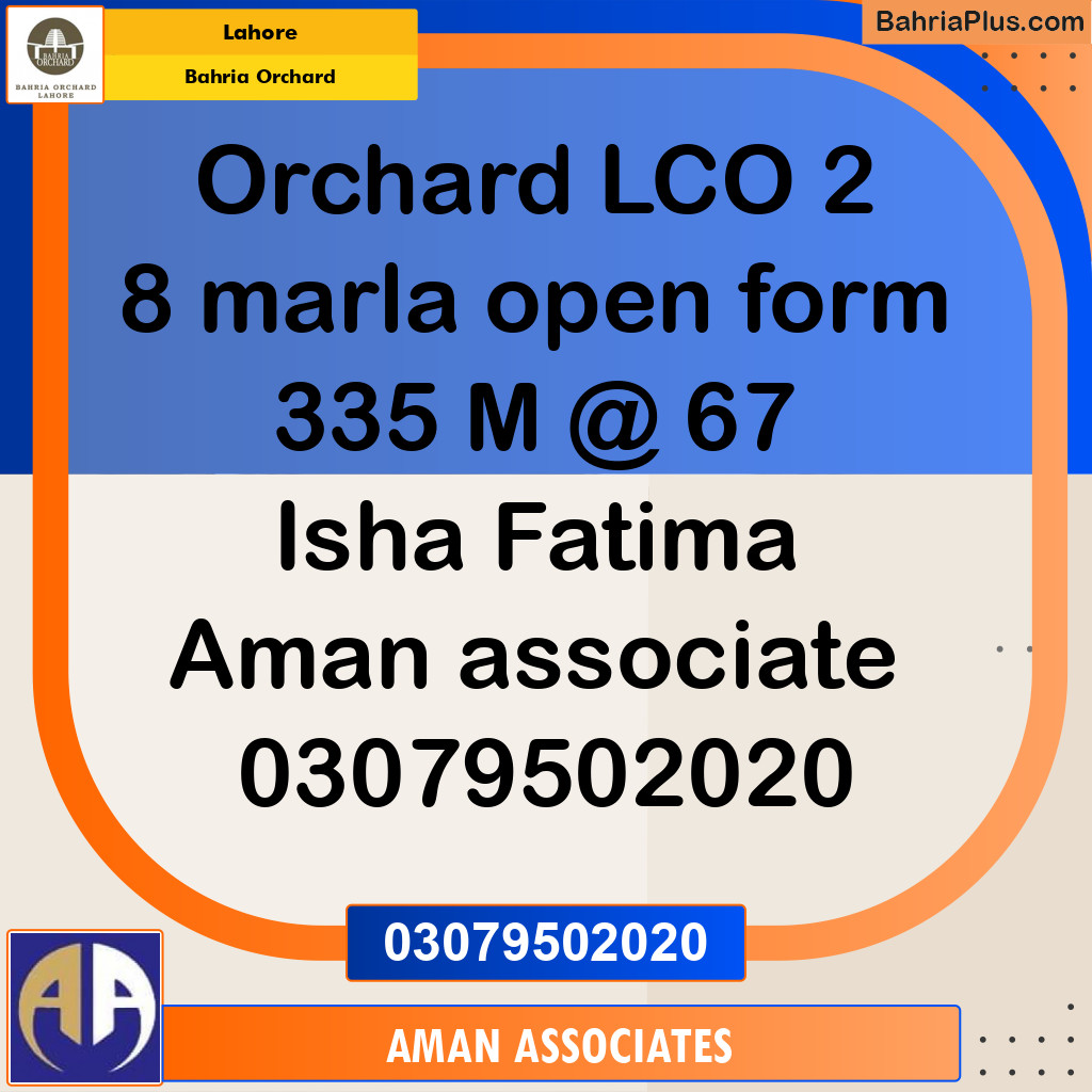 Residential Plot for Sale in Bahria Orchard, Lahore - (BP-246995)