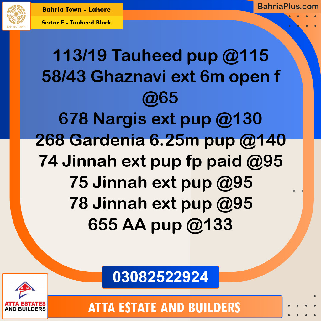 10 Marla Residential Plot for Sale in Sector F - Tauheed Block -  Bahria Town, Lahore - (BP-247004)